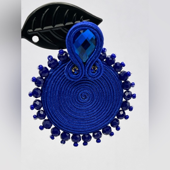 Elegant Royal Blue Stylish Earrings - Statement Glam Earrings - Trendy Earrings - Picture 4 of 8